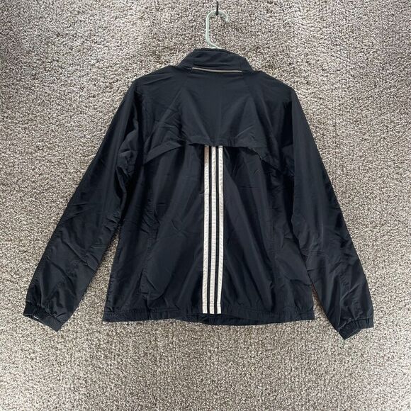 Adidas Jacket Womens Large Black Vented Windbreaker Full Zip Outdoor Logo Ladies - Picture 7 of 13